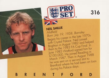 1990-91 Pro Set #316 Neil Smillie Back