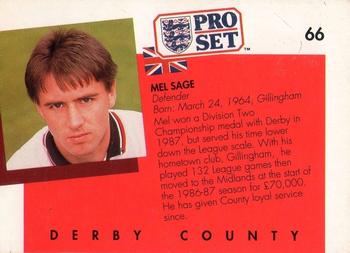 1990-91 Pro Set #66 Mel Sage Back
