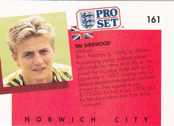 1990-91 Pro Set #161 Tim Sherwood Back