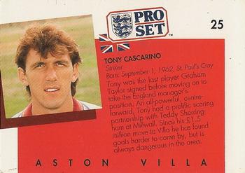 1990-91 Pro Set #25 Tony Cascarino Back