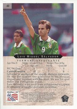 1994 Upper Deck World Cup Contenders English/Italian #30 Luis Miguel Salvador Back