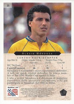 1994 Upper Deck World Cup Contenders English/Italian #35 Alexis Mendoza Back
