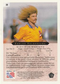 1994 Upper Deck World Cup Contenders English/Italian #38 Carlos Valderrama Back