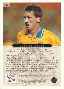 1994 Upper Deck World Cup Contenders English/Italian #43 Gabriel Gomez Back