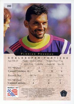 1994 Upper Deck World Cup Contenders English/Italian #200 Florian Prunea Back