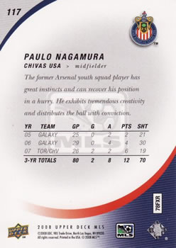 2008 Upper Deck MLS #117 Paulo Nagamura Back