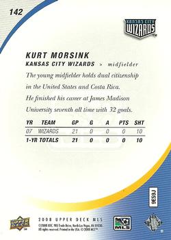 2008 Upper Deck MLS #142 Kurt Morsink Back