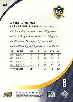 2008 Upper Deck MLS #62 Alan Gordon Back