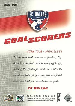 2008 Upper Deck MLS - Goal Scorers #GS-12 Juan Toja Back