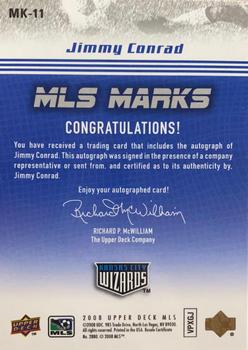 2008 Upper Deck MLS - MLS Marks #MK-11 Jimmy Conrad Back