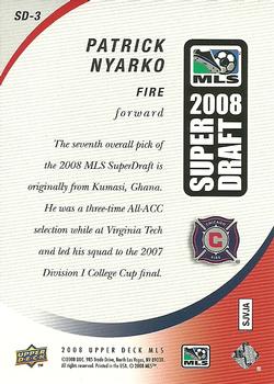 2008 Upper Deck MLS - Super Draft 2008 #SD-3 Patrick Nyarko Back