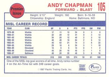 1987-88 Pacific MISL #105 Andy Chapman Back