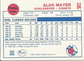 1987-88 Pacific MISL #64 Alan Mayer Back