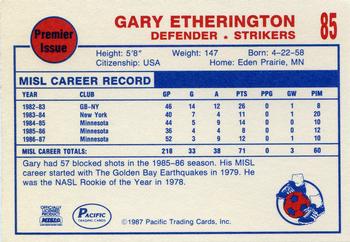 1987-88 Pacific MISL #85 Gary Etherington Back