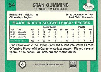 1988-89 Pacific MISL #54 Stan Cummins Back