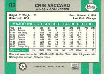 1988-89 Pacific MISL #82 Cris Vaccaro Back