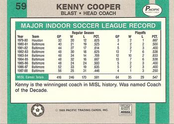 1988-89 Pacific MISL #59 Kenny Cooper Back