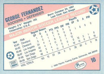 1989-90 Pacific MISL #10 George Fernandez Back