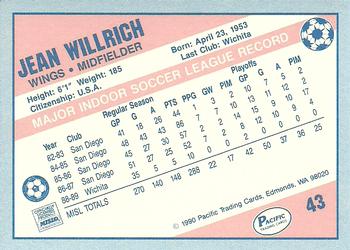 1989-90 Pacific MISL #43 Jean Willrich Back