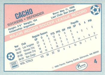 1989-90 Pacific MISL #4 Cacho Back