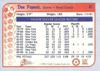 1990-91 Pacific MSL #41 Don Popovic Back