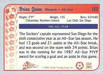 1990-91 Pacific MSL #180 Brian Quinn Back