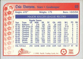 1990-91 Pacific MSL #69 Cris Vaccaro Back