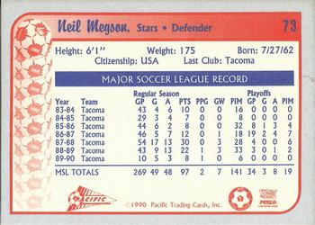 1990-91 Pacific MSL #73 Neil Megson Back