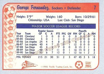 1990-91 Pacific MSL #7 George Fernandez Back