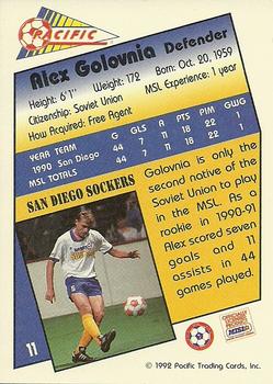 1991-92 Pacific MSL #11 Alex Golovnia Back