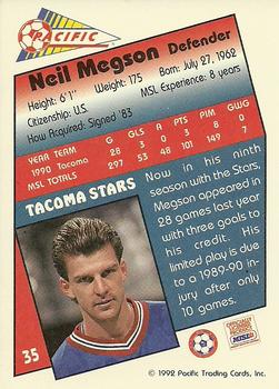1991-92 Pacific MSL #35 Neil Megson Back