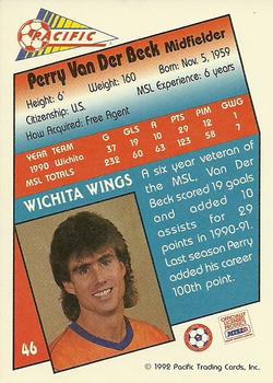 1991-92 Pacific MSL #46 Perry Van Der Beck Back
