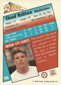 1991-92 Pacific MSL #102 Chad Ashton Back
