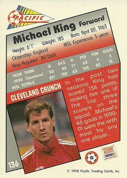 1991-92 Pacific MSL #136 Michael King Back
