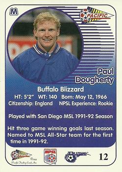 1993 Pacific NPSL #12 Paul Dougherty Back