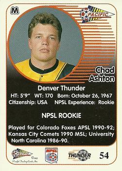 1993 Pacific NPSL #54 Chad Ashton Back