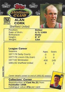 1992 Stadium Club #173 Alan Cork Back