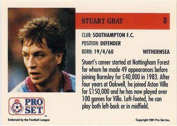 1991-92 Pro Set (England) #8 Stuart Gray Back