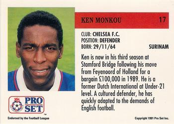 1991-92 Pro Set (England) #17 Ken Monkou Back