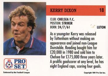 1991-92 Pro Set (England) #18 Kerry Dixon Back