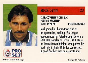 1991-92 Pro Set (England) #23 Micky Gynn Back