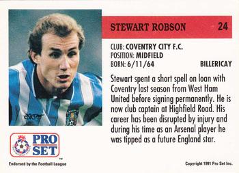 1991-92 Pro Set (England) #24 Stewart Robson Back