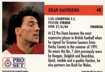 1991-92 Pro Set (England) #48 Dean Saunders Back