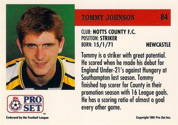 1991-92 Pro Set (England) #84 Tommy Johnson Back