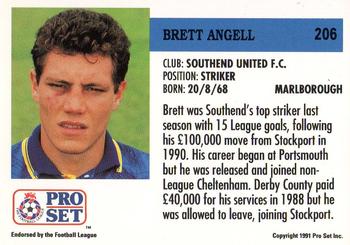 1991-92 Pro Set (England) #206 Brett Angell Back