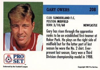 1991-92 Pro Set (England) #208 Gary Owers Back