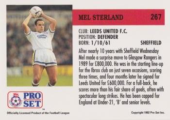1991-92 Pro Set (England) #267 Mel Sterland  Back