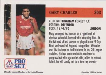 1991-92 Pro Set (England) #303 Gary Charles Back