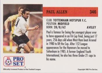 1991-92 Pro Set (England) #346 Paul Allen  Back
