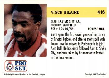1991-92 Pro Set (England) #416 Vince Hilaire  Back